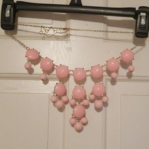 Pink and gold bubble statement necklace. Adj.